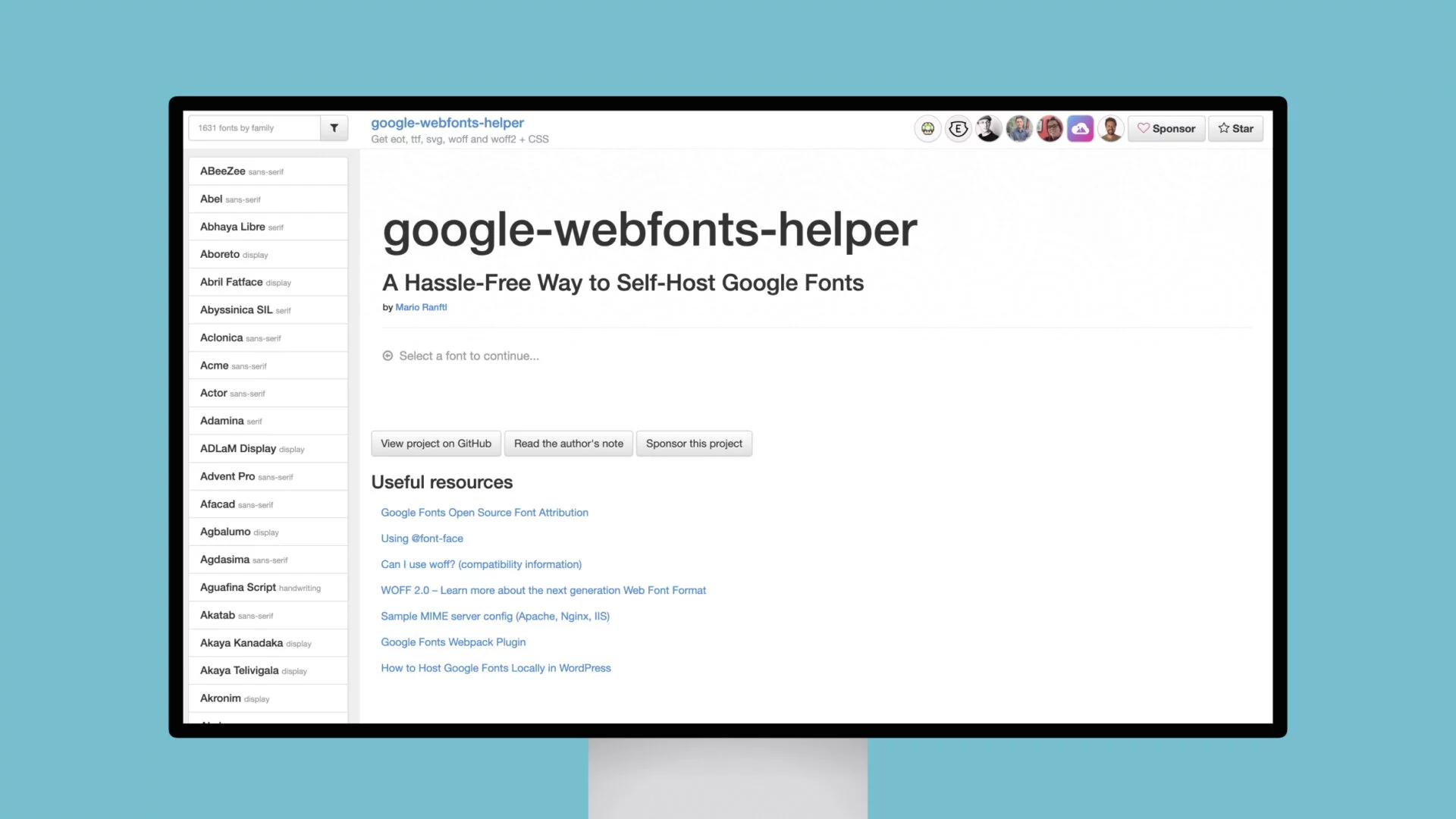 google webfonts helper