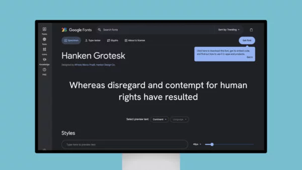 Hanken Grotesk – Google Fonts