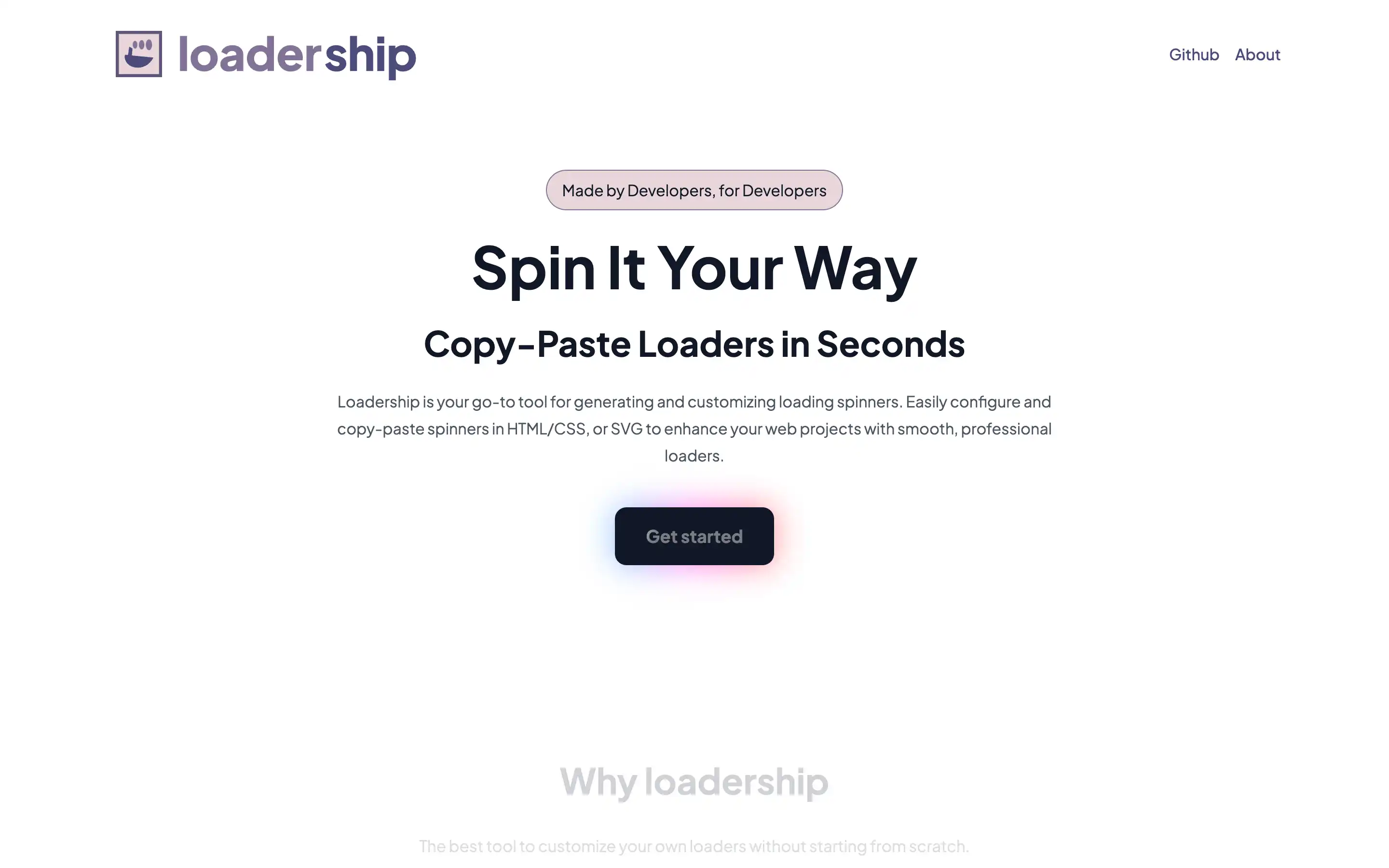 Generate and customize web loading spinners quickly.