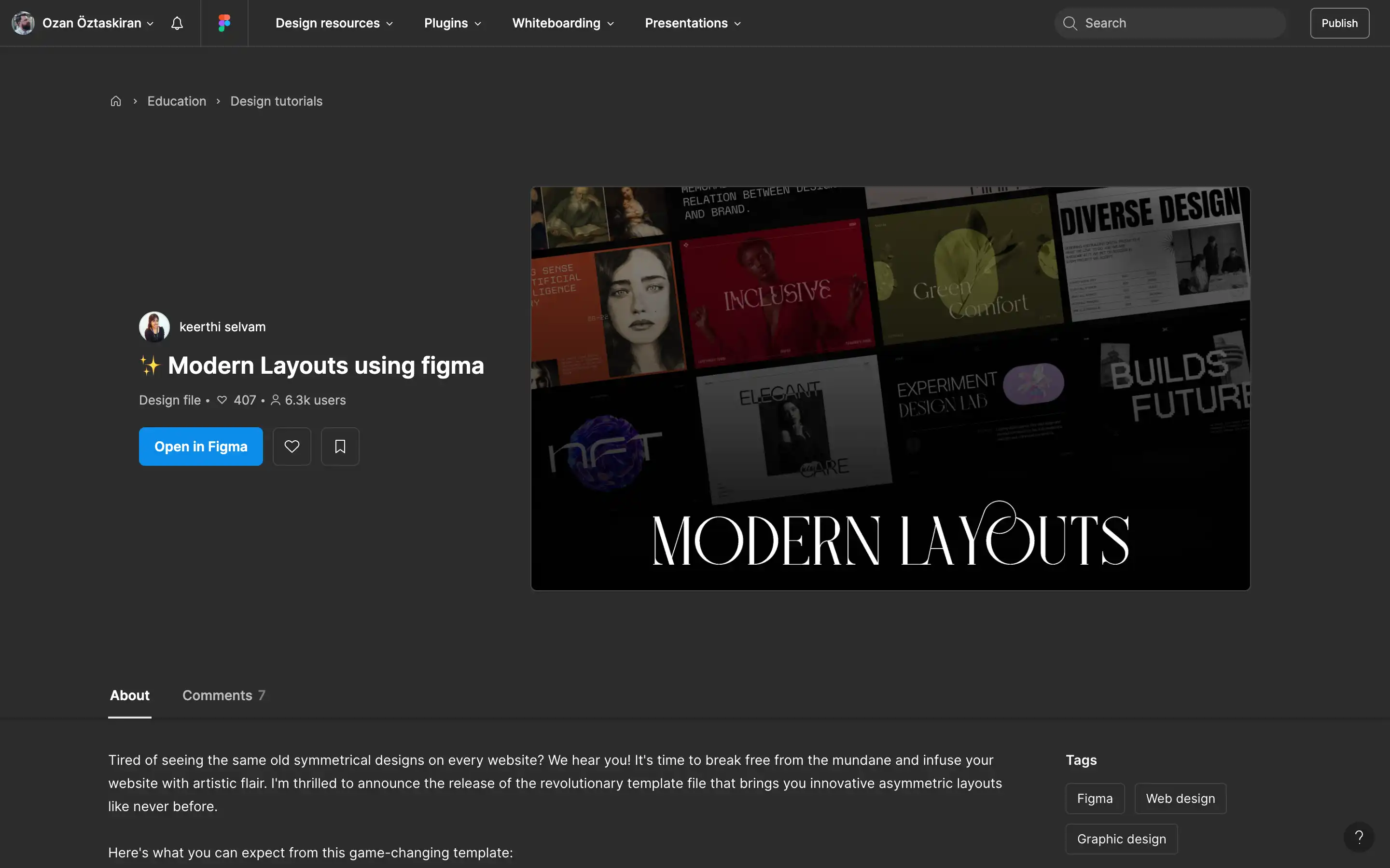 Figma modern layouts design tutorial preview.