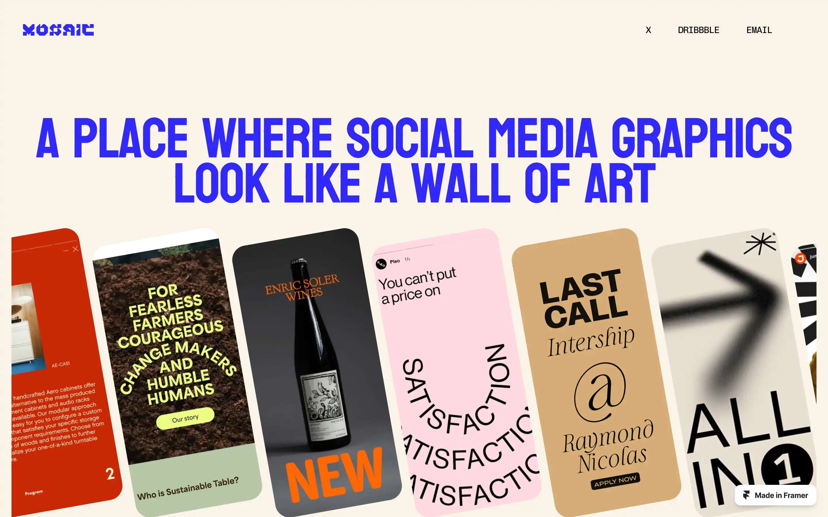 Social media graphics as wall of art display.