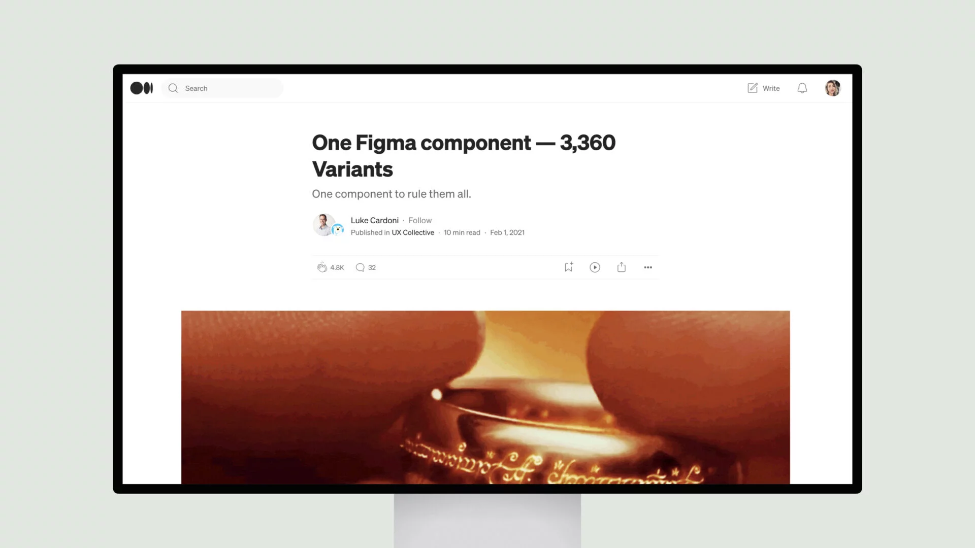 one figma component — 3,360 variants