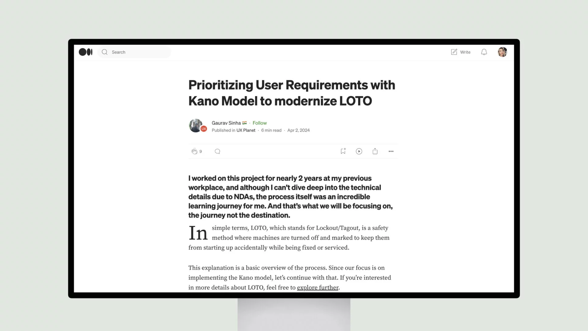 Prioritizing User Requirements with Kano Model to modernize LOTO