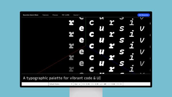 Recursive Sans & Mono – A typographic palette for vibrant code & UI