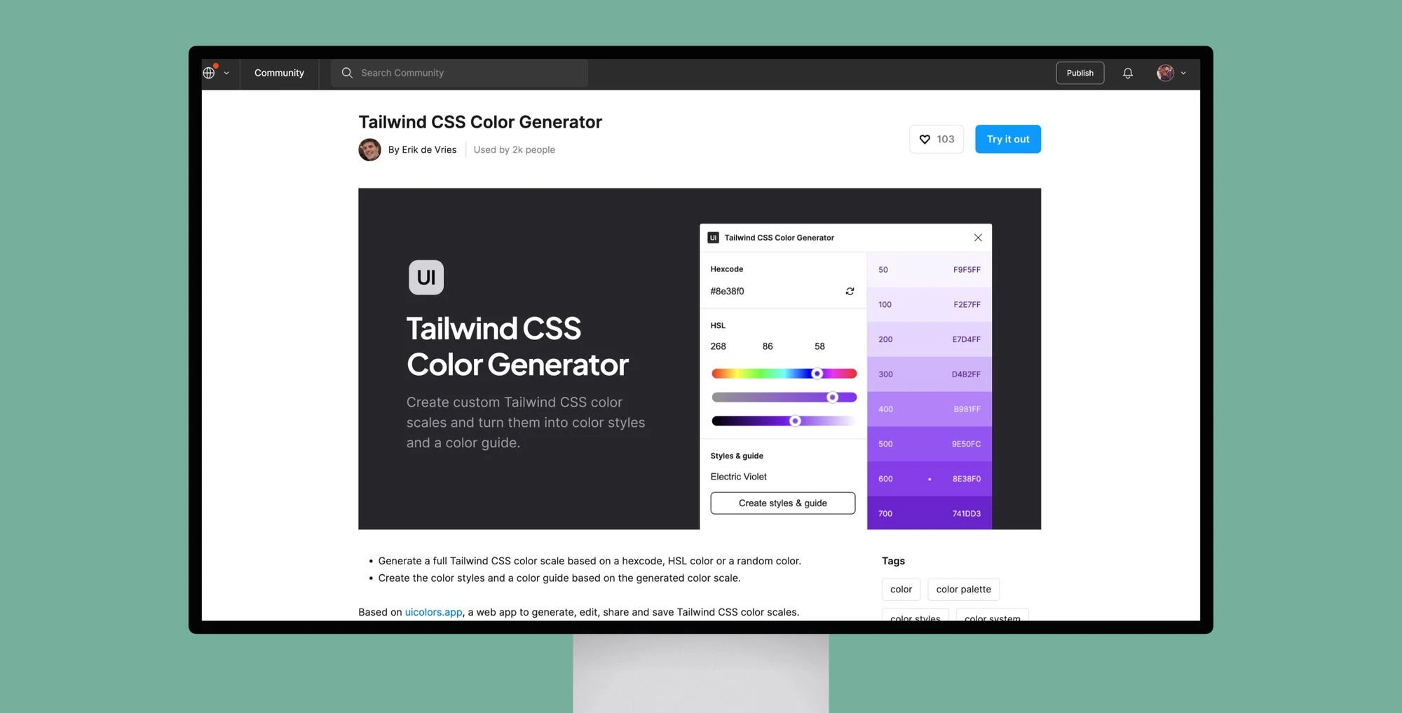 Tailwind CSS Color Generator