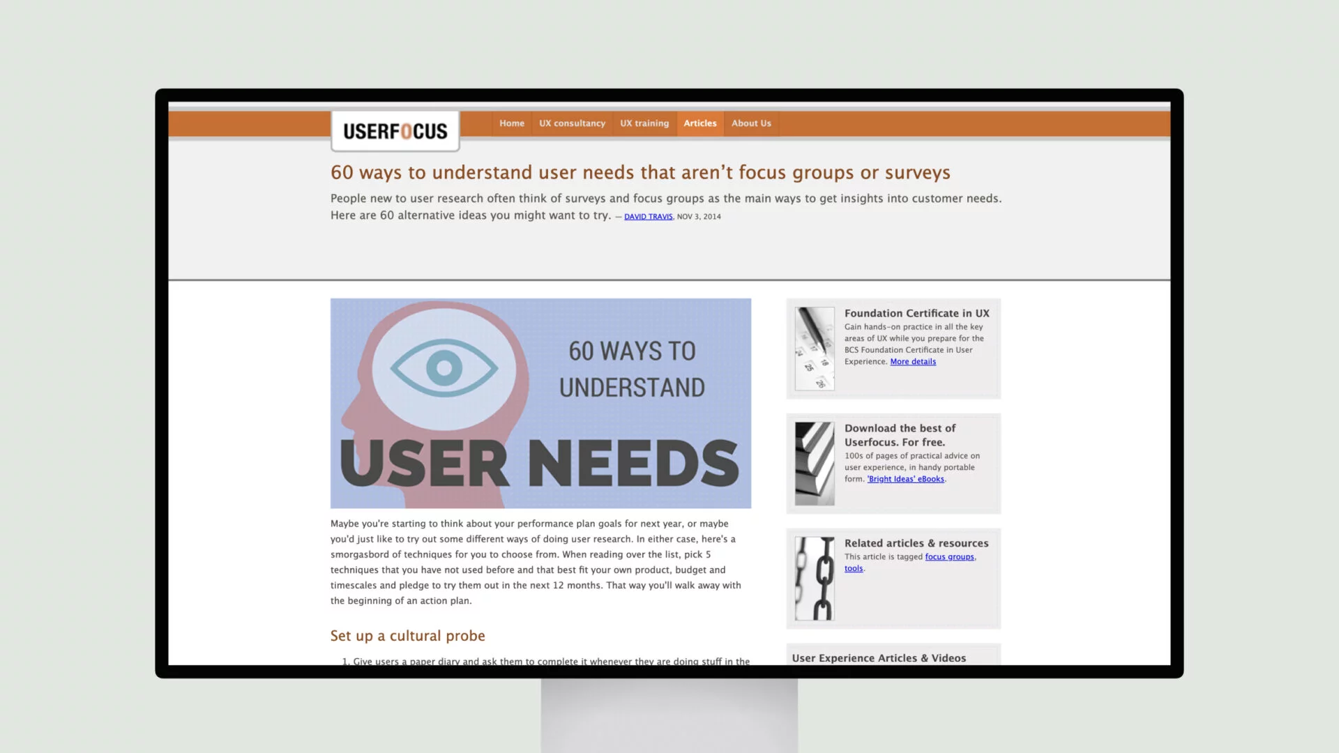 Userfocus – 60 ways to understand user needs that aren’t focus groups or surveys