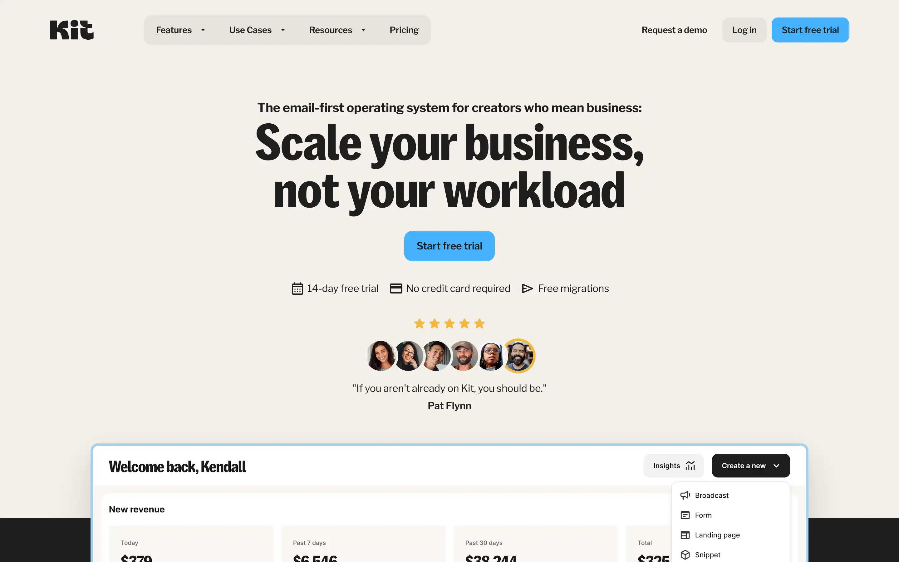 Scale your business with Kit's email solutions.