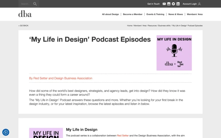My Life in Design Podcast Episodes – Design Business Association