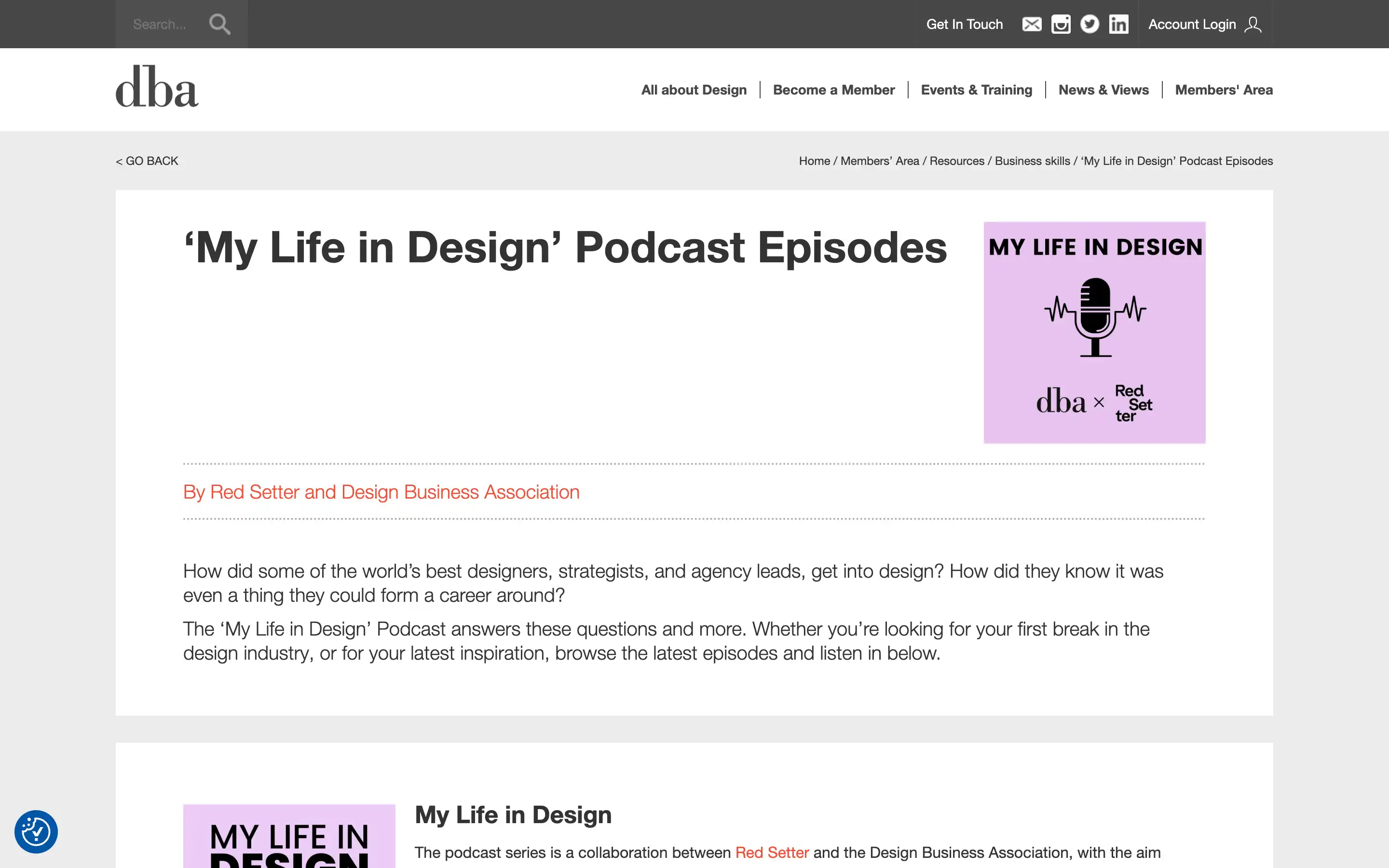 My Life in Design Podcast cover art