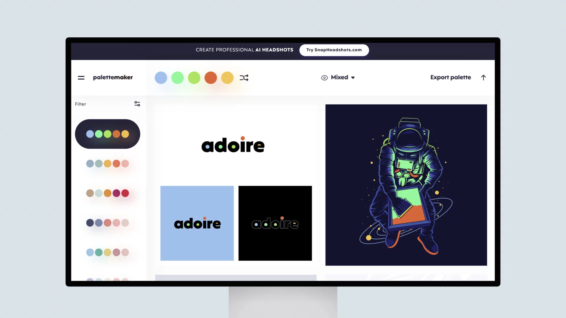 palettemaker app generate color palettes