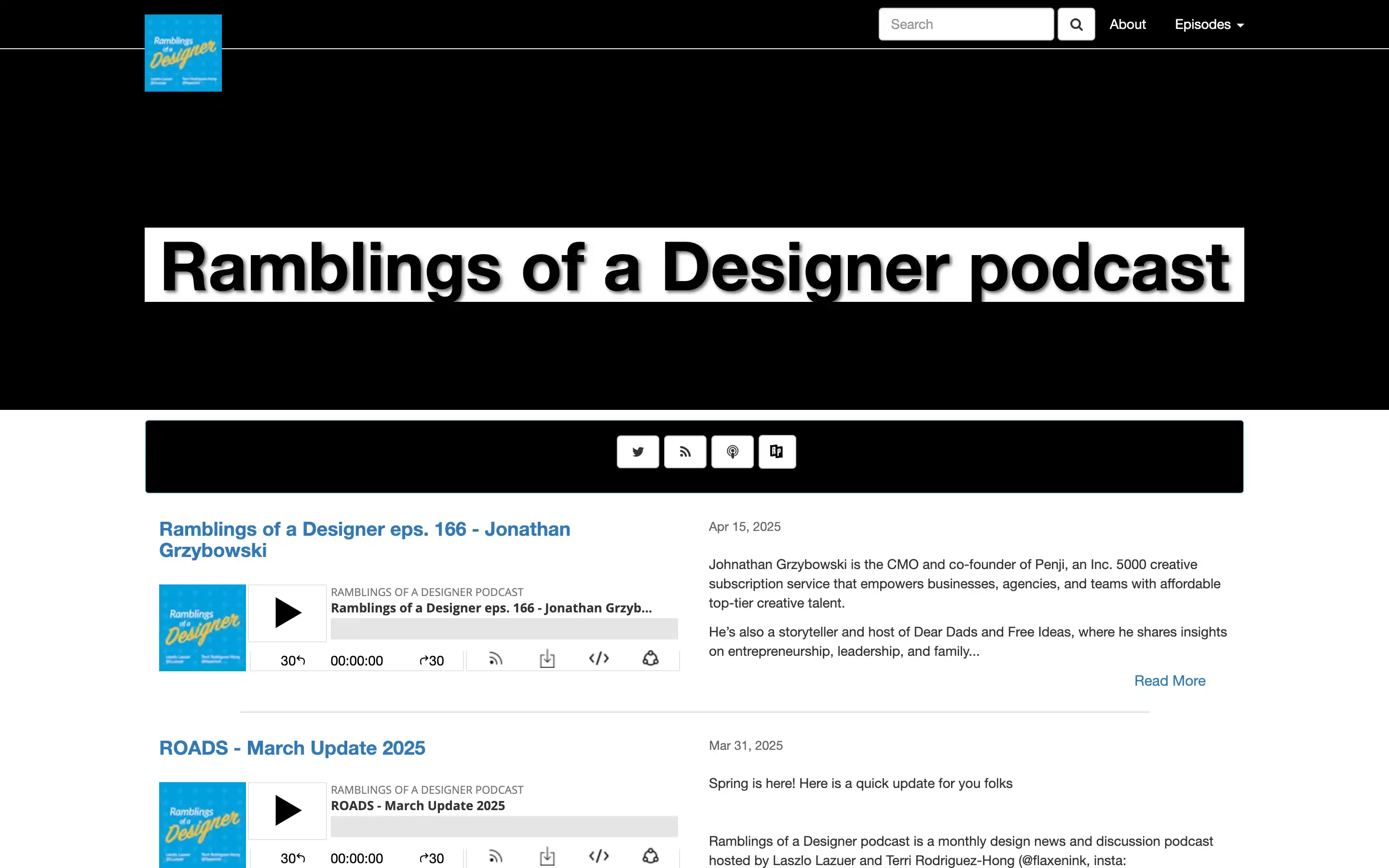 Ramblings of a Designer podcast episodes and updates.