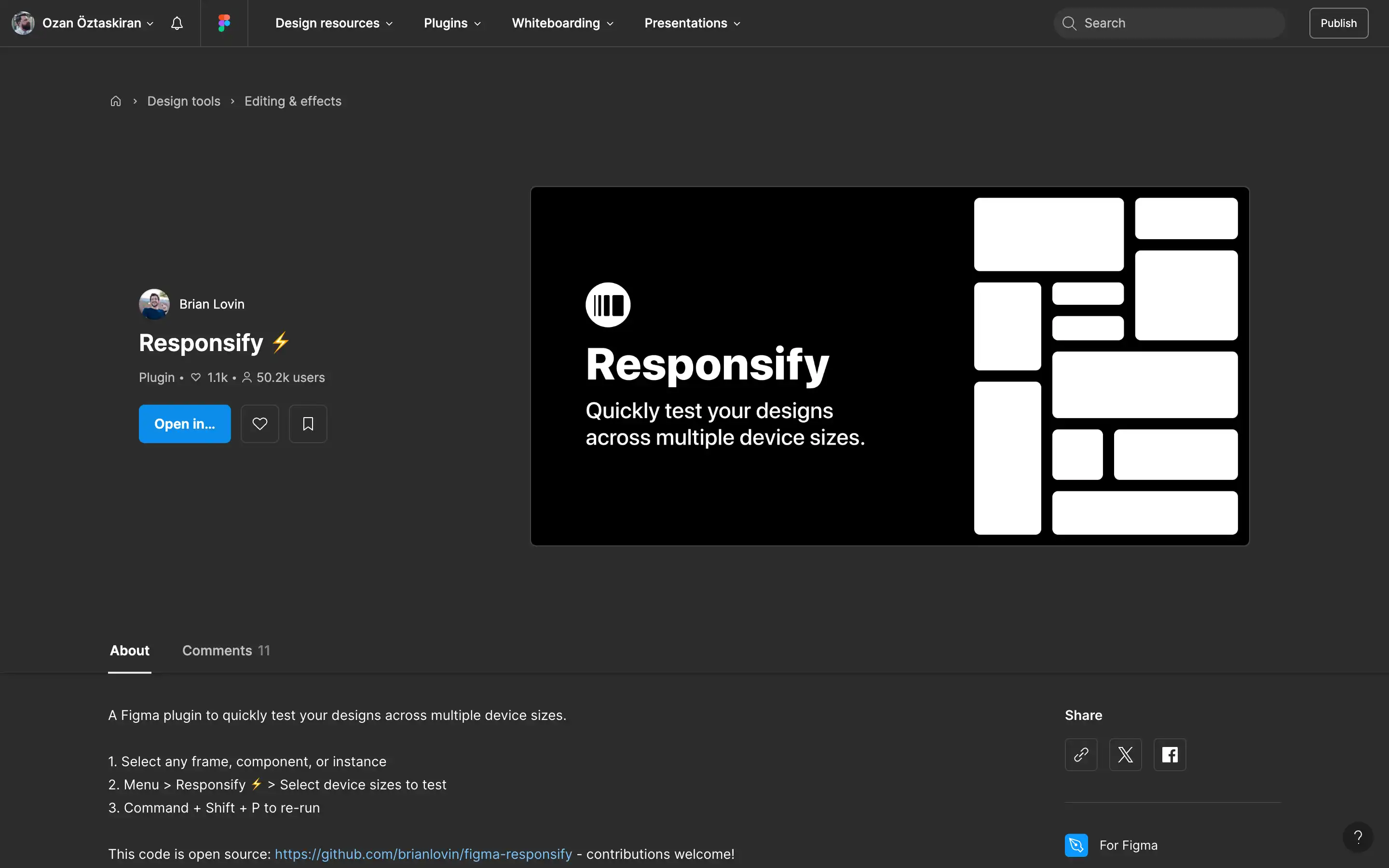 Responsify plugin for testing designs on multiple devices.