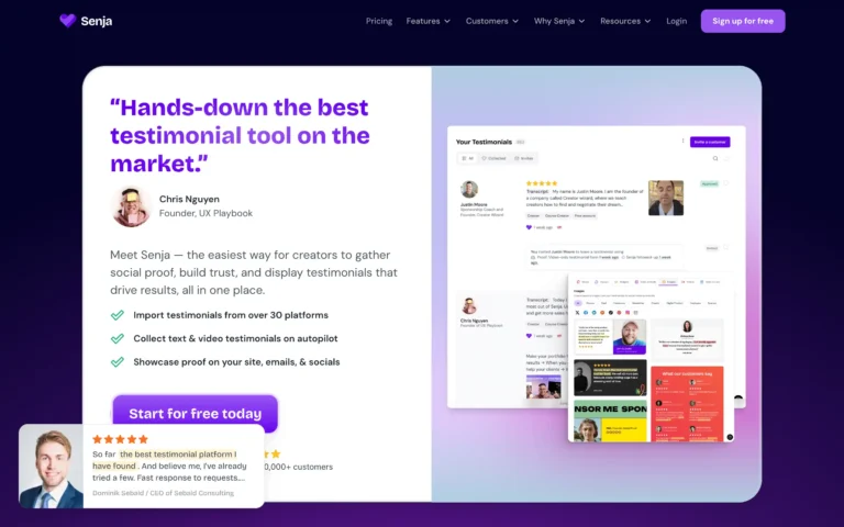 Senja – Collect, Manage and Share Testimonials