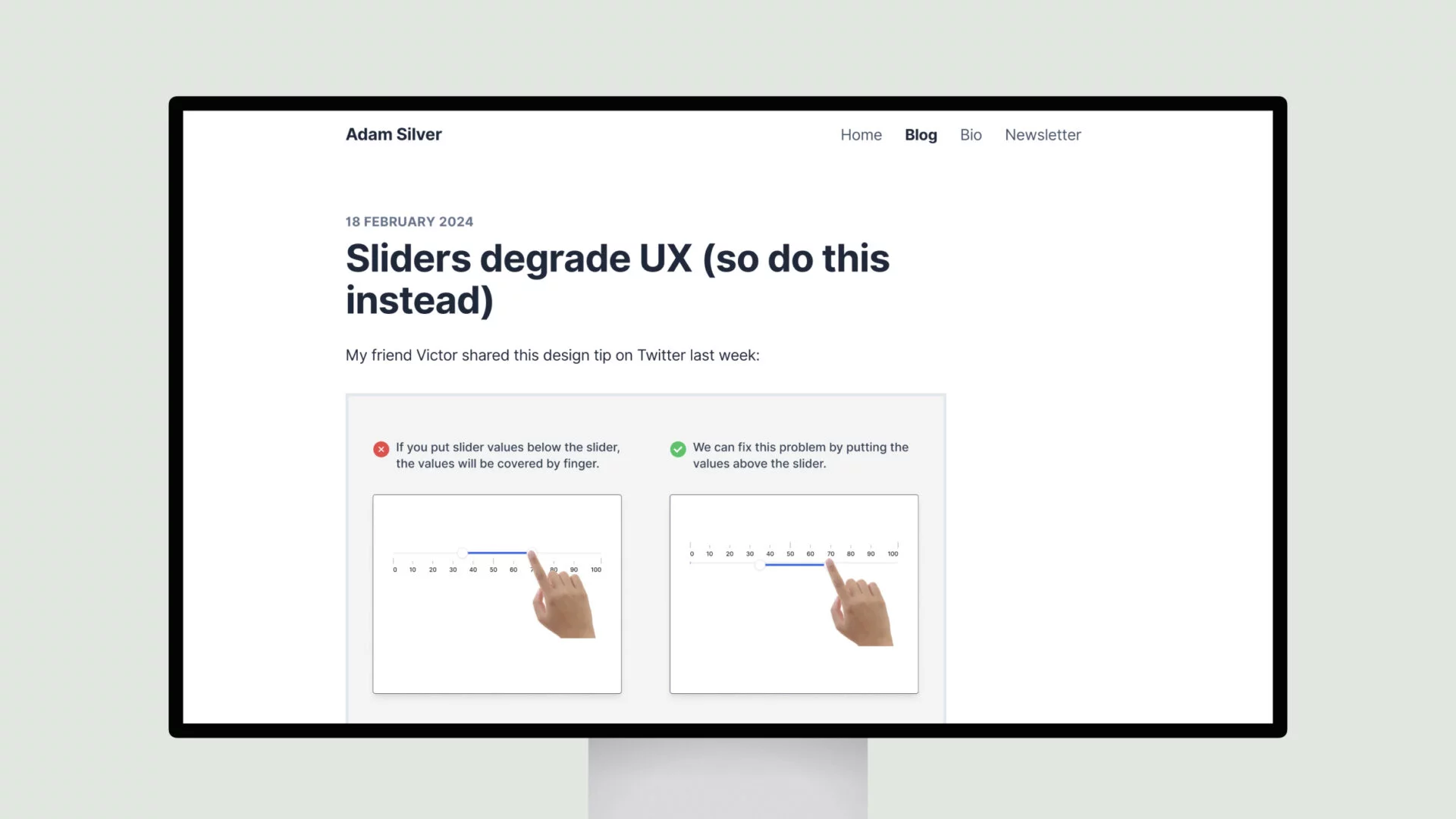 Sliders degrade UX (so do this instead)