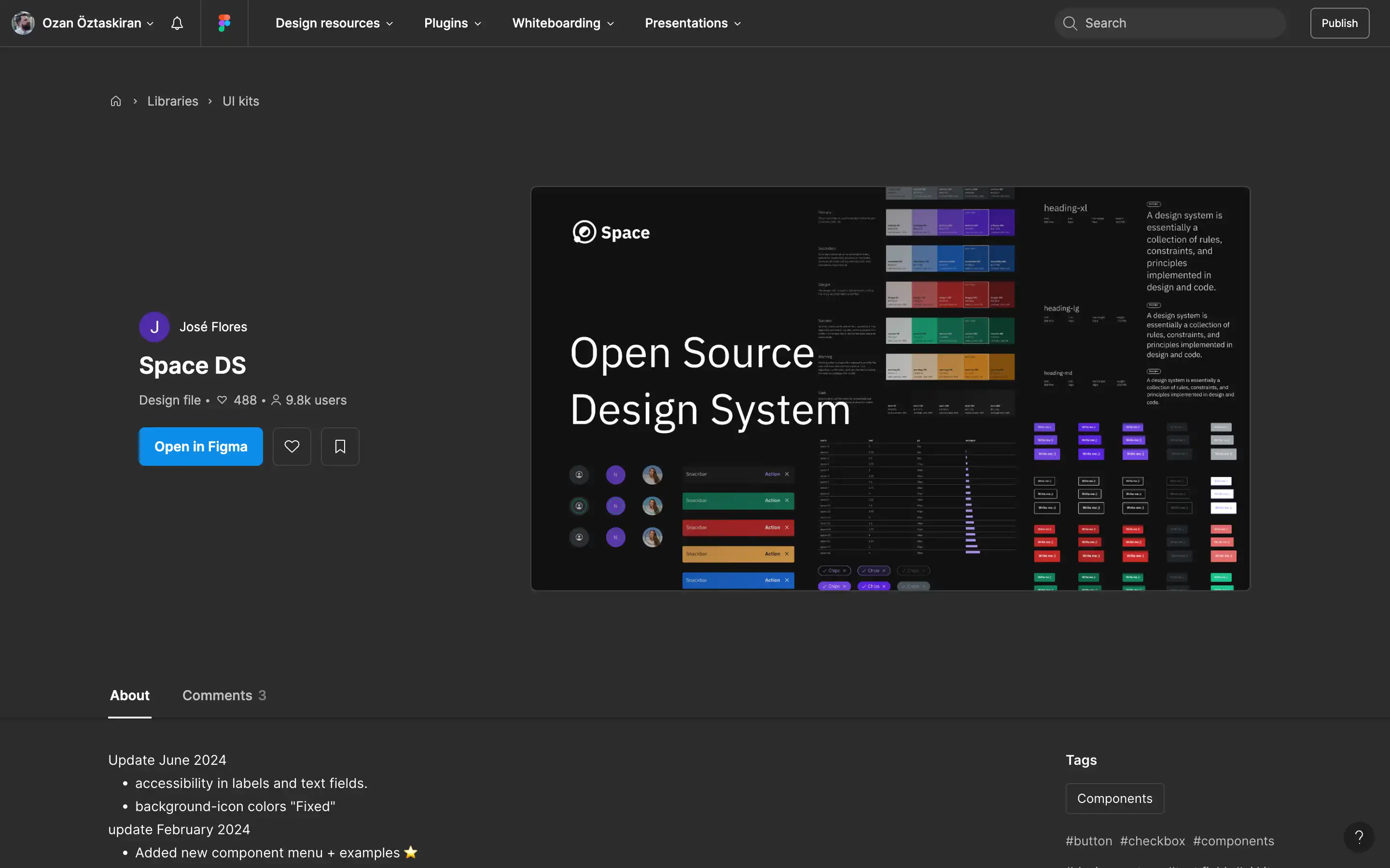 Open Source Design System UI in Figma interface