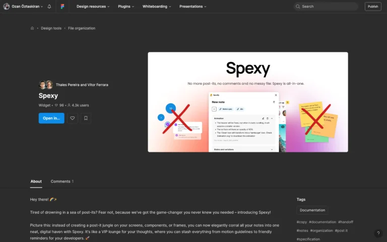 Spexy – store design notes, specifications, and other project details