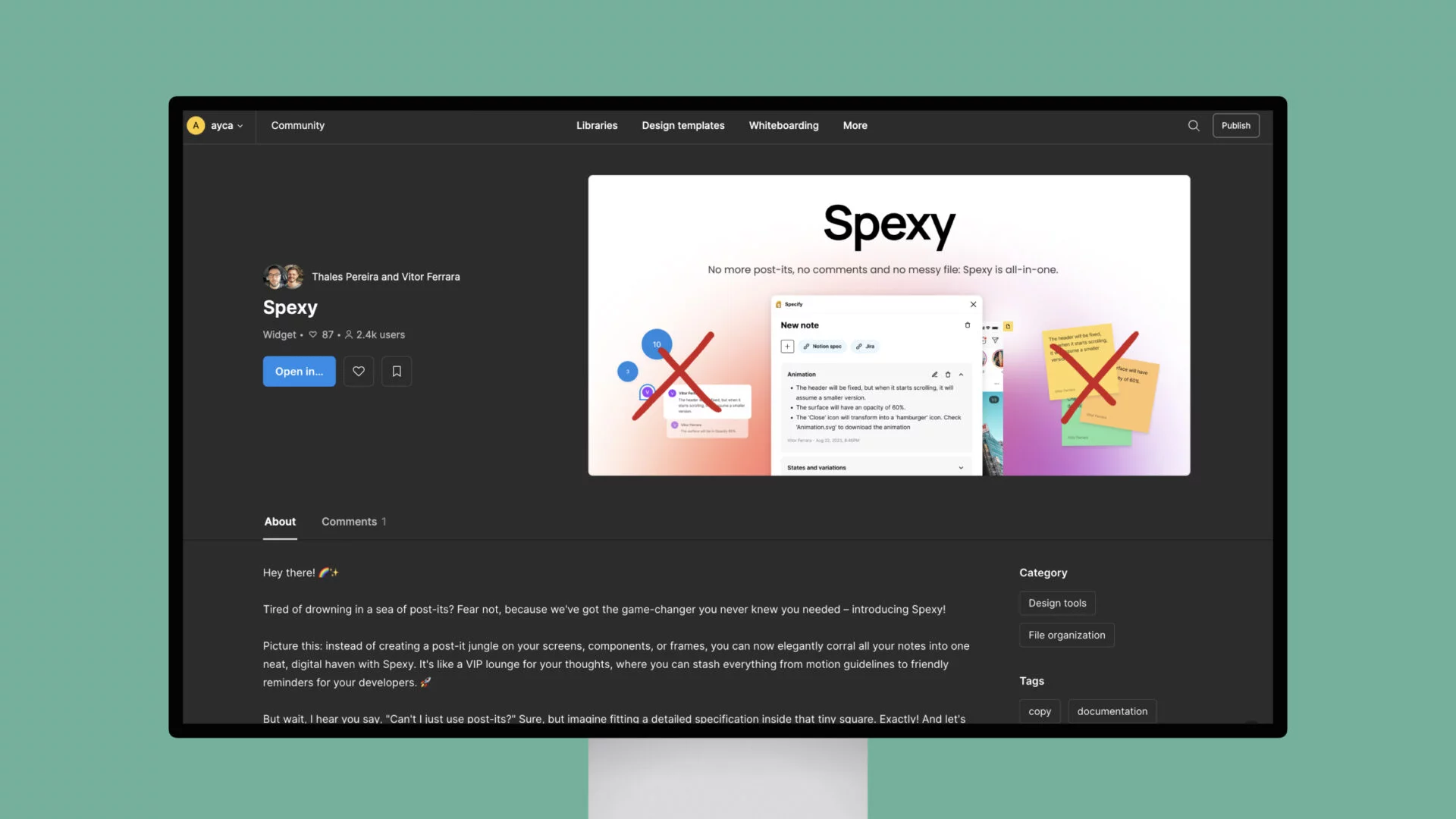 Spexy – store design notes, specifications, and other project details