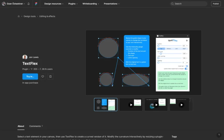TextFlex – create a curved version of your text element