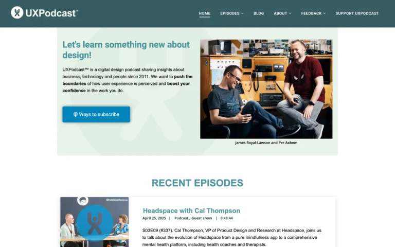 UXPodcast with James Royal-Lawson and Per Axbom
