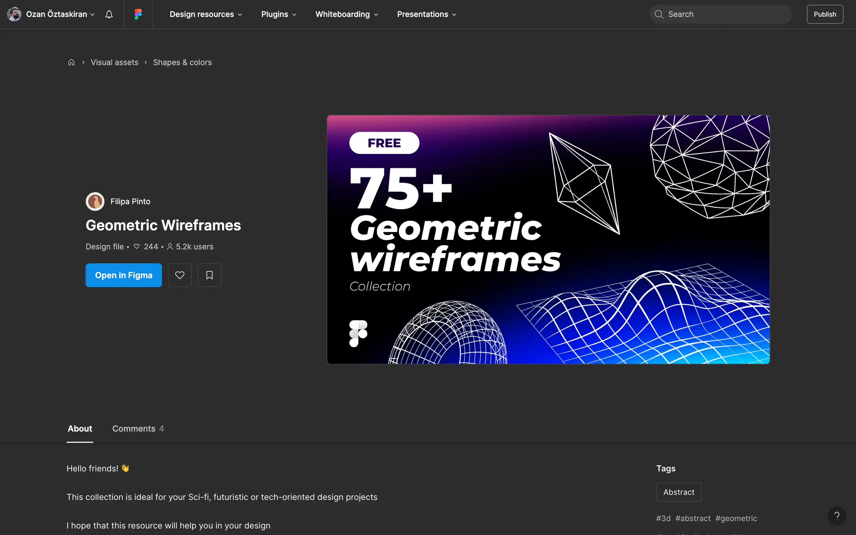 Free geometric wireframes collection for design projects