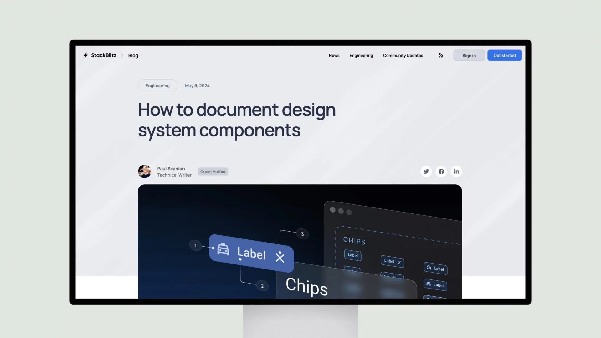 how to document design system components