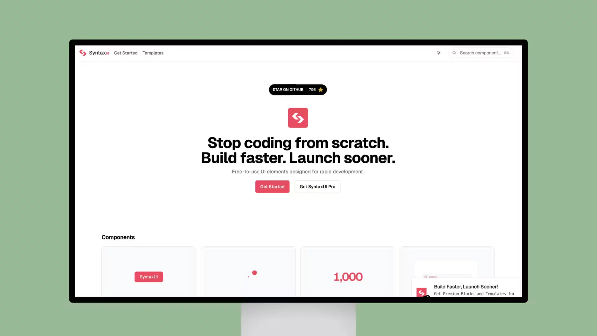 syntaxui – stop coding from scratch. build faster. launch sooner.