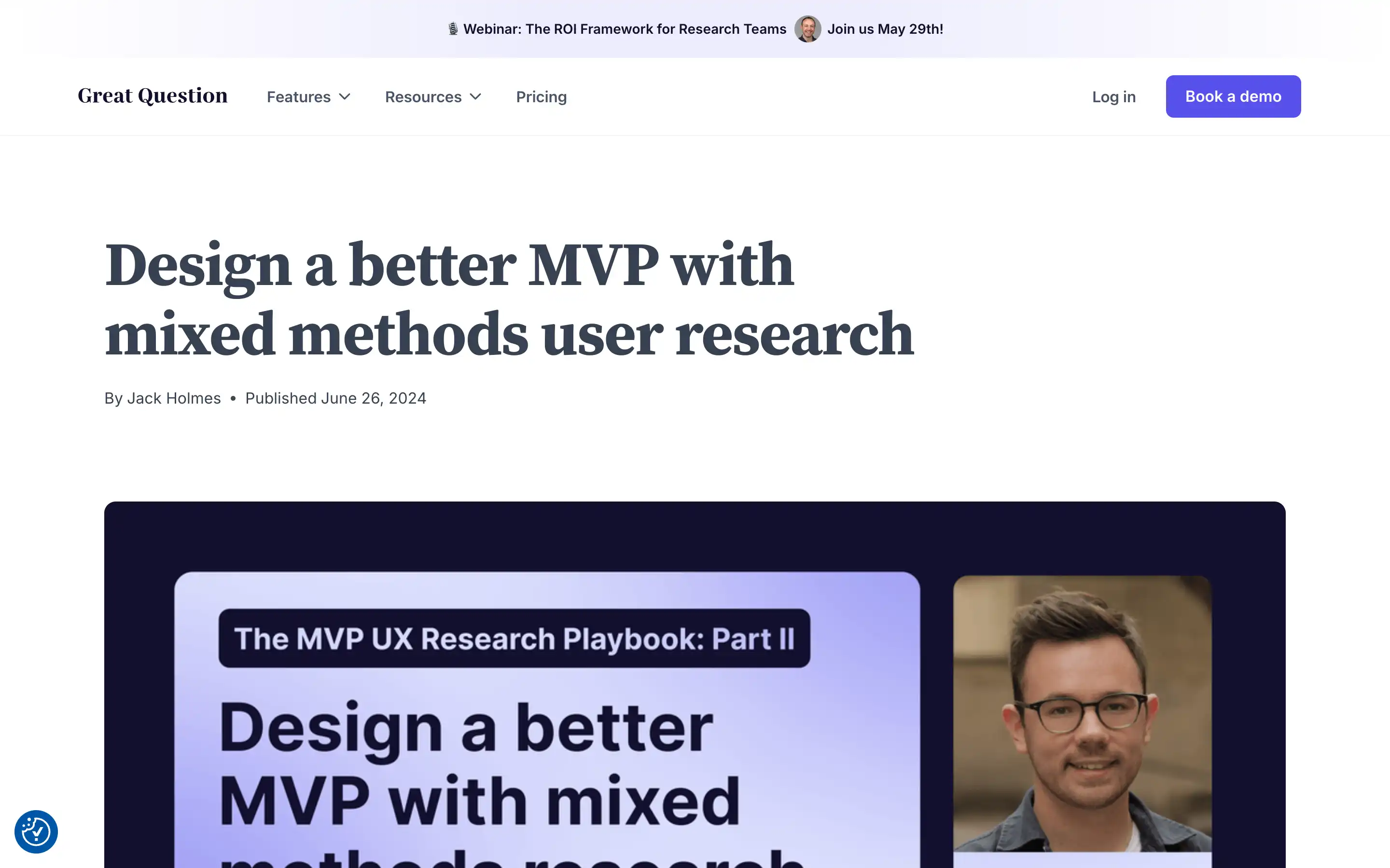 Webinar on designing better MVP with user research.