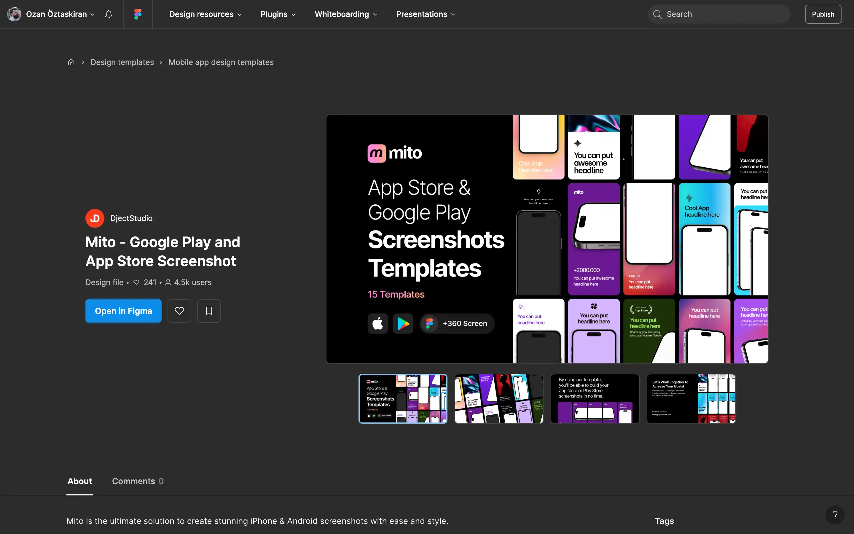 Mito screenshot templates for App Store and Google Play