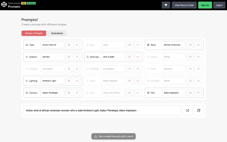 Prompto – Create a prompt with different recipes