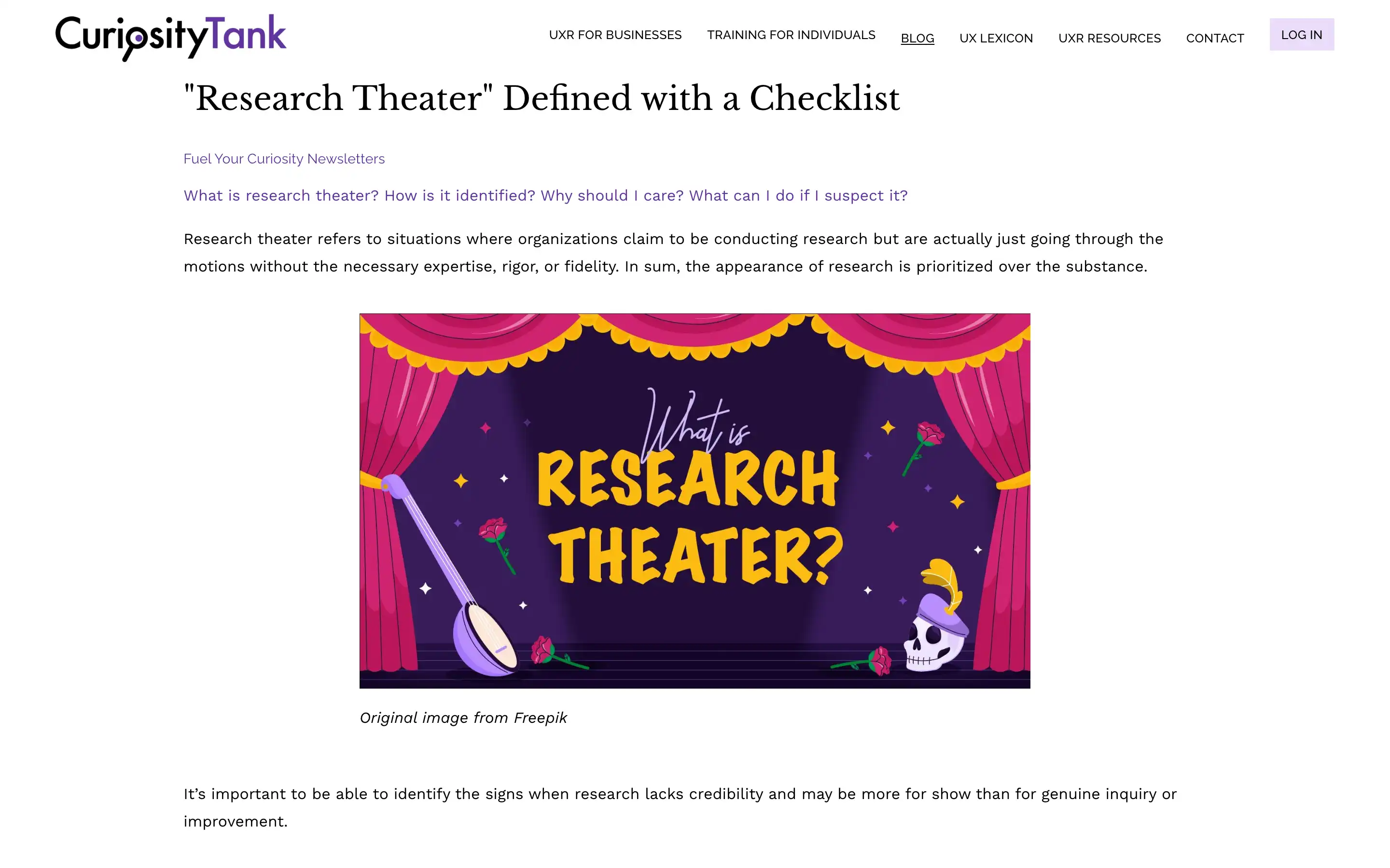 Colorful stage with 'What is Research Theater' text.