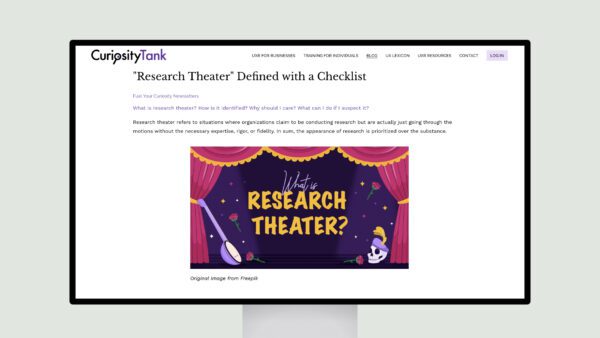 Research Theater Defined with a Checklist