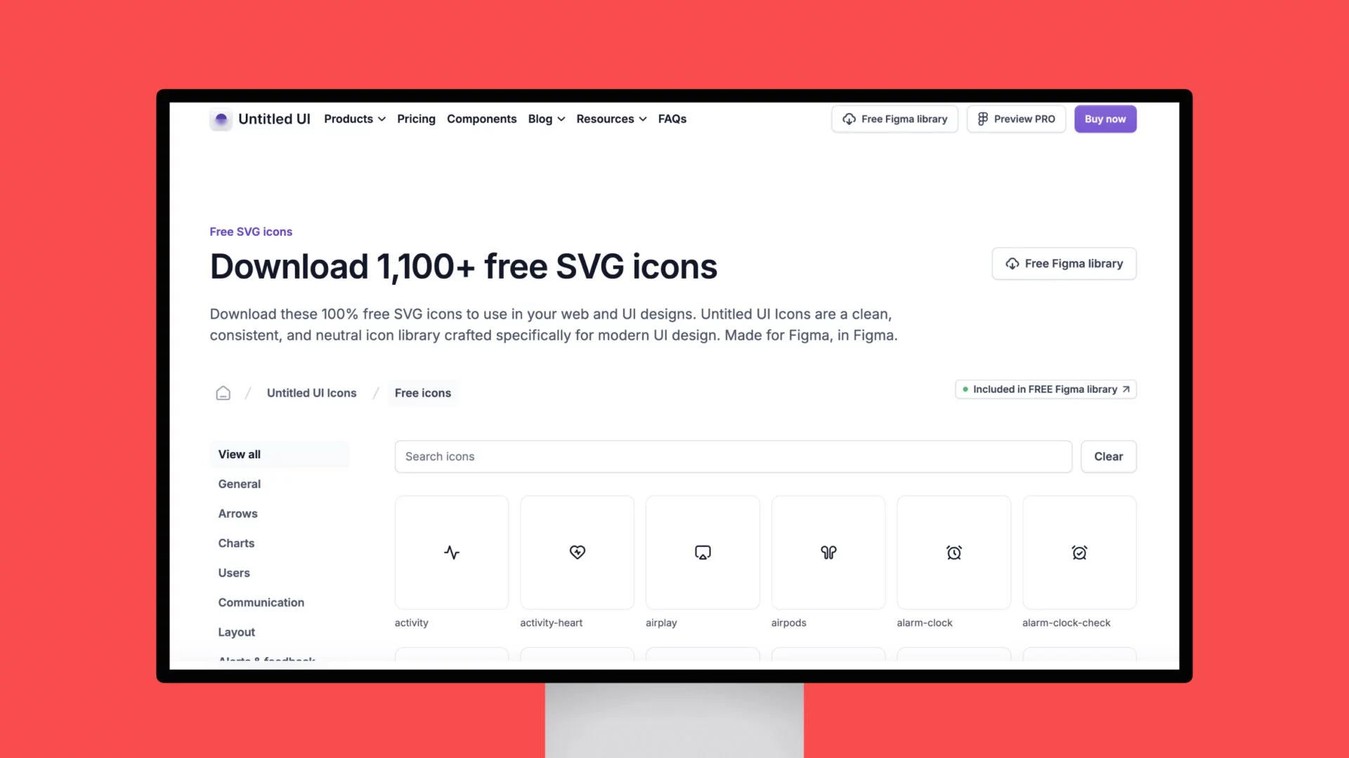 untitled ui 1,100+ free svg icons