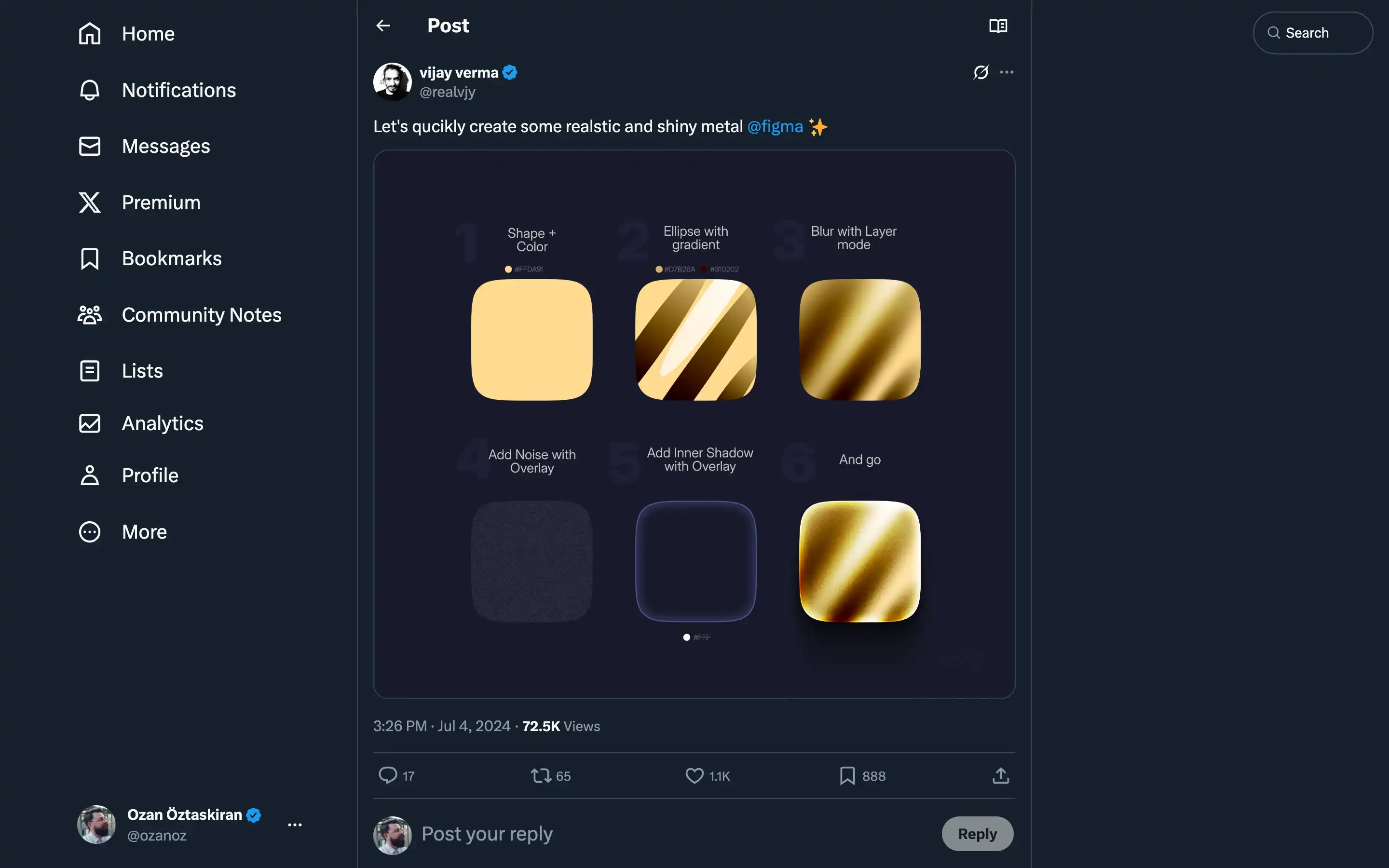 Steps to create realistic shiny metal in Figma