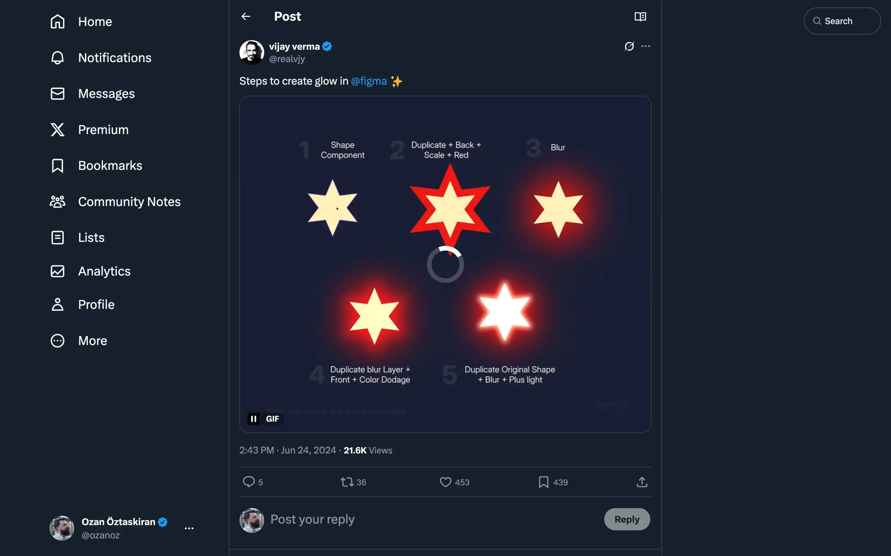 Figma tutorial for creating glowing stars.