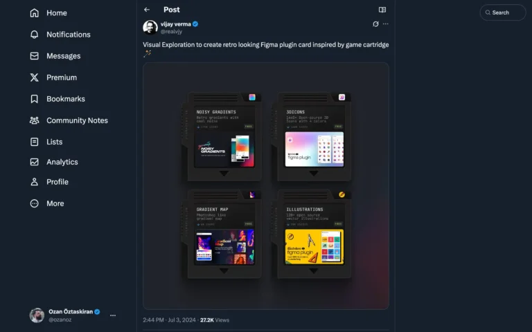 Retro looking Figma plugin card inspired by game cartridge