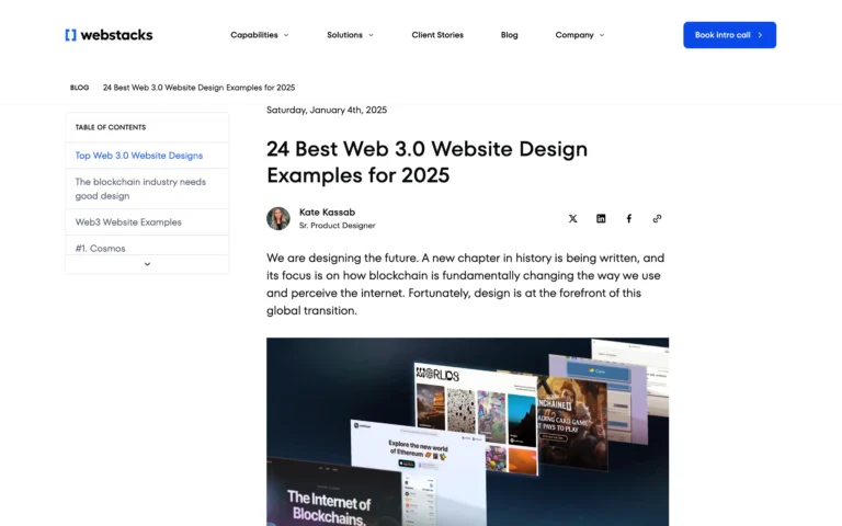 Webstacks – 24 Best Web 3.0 Design Examples for 2024