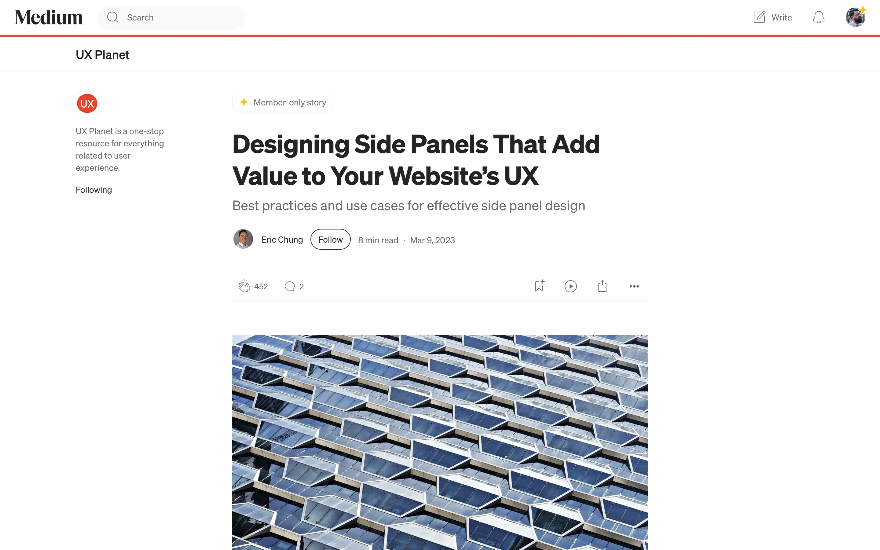 Article about improving website UX with side panels.