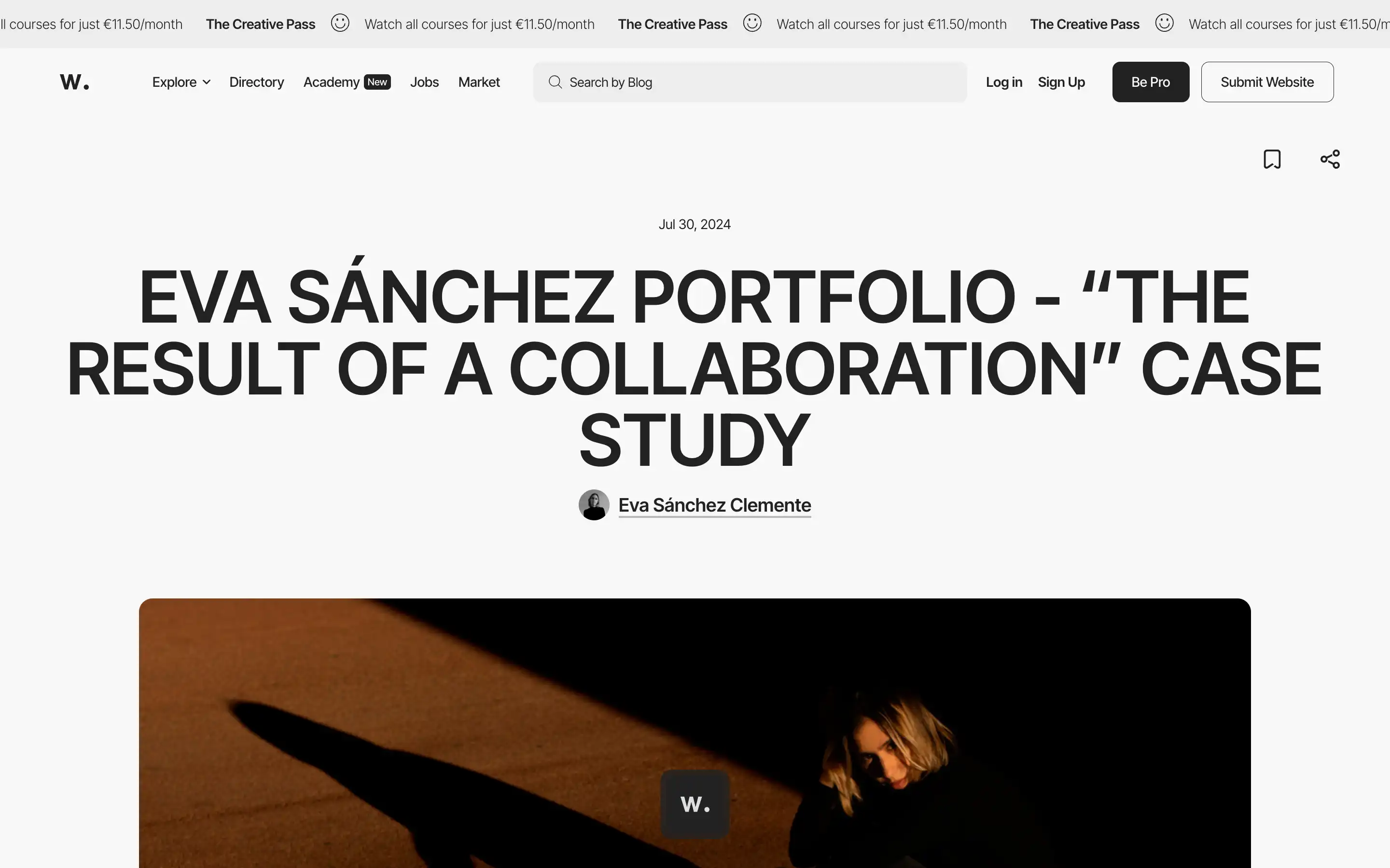 Eva Sánchez portfolio case study article banner