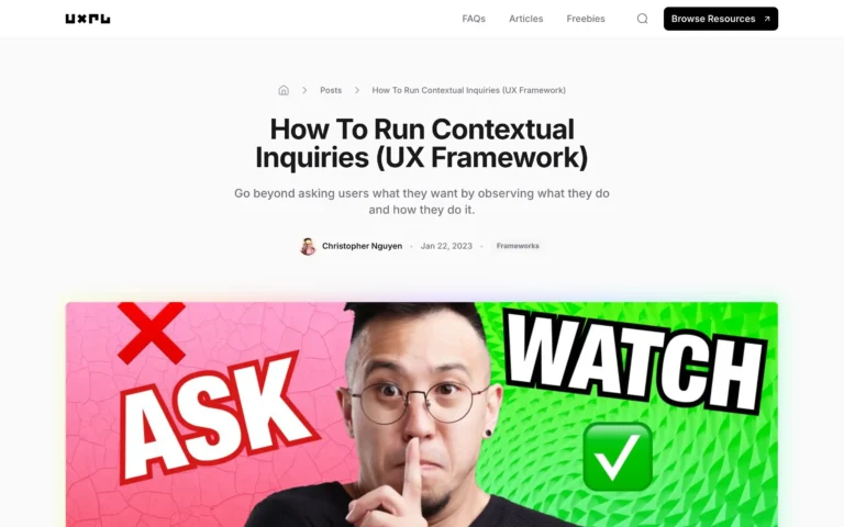 How To Run Contextual Inquiries (UX Framework)