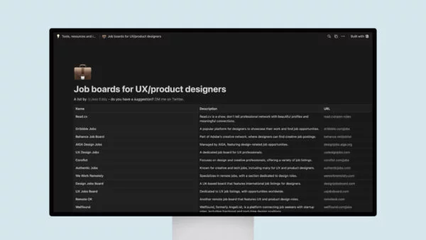 Job boards for UX/product designers