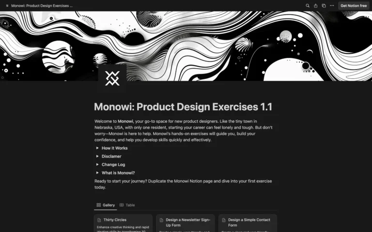 Monowi – A product design exercise platform