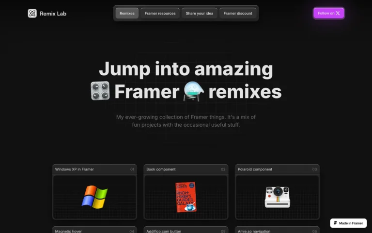 Remix Lab: A Collection of Framer Projects and Resources