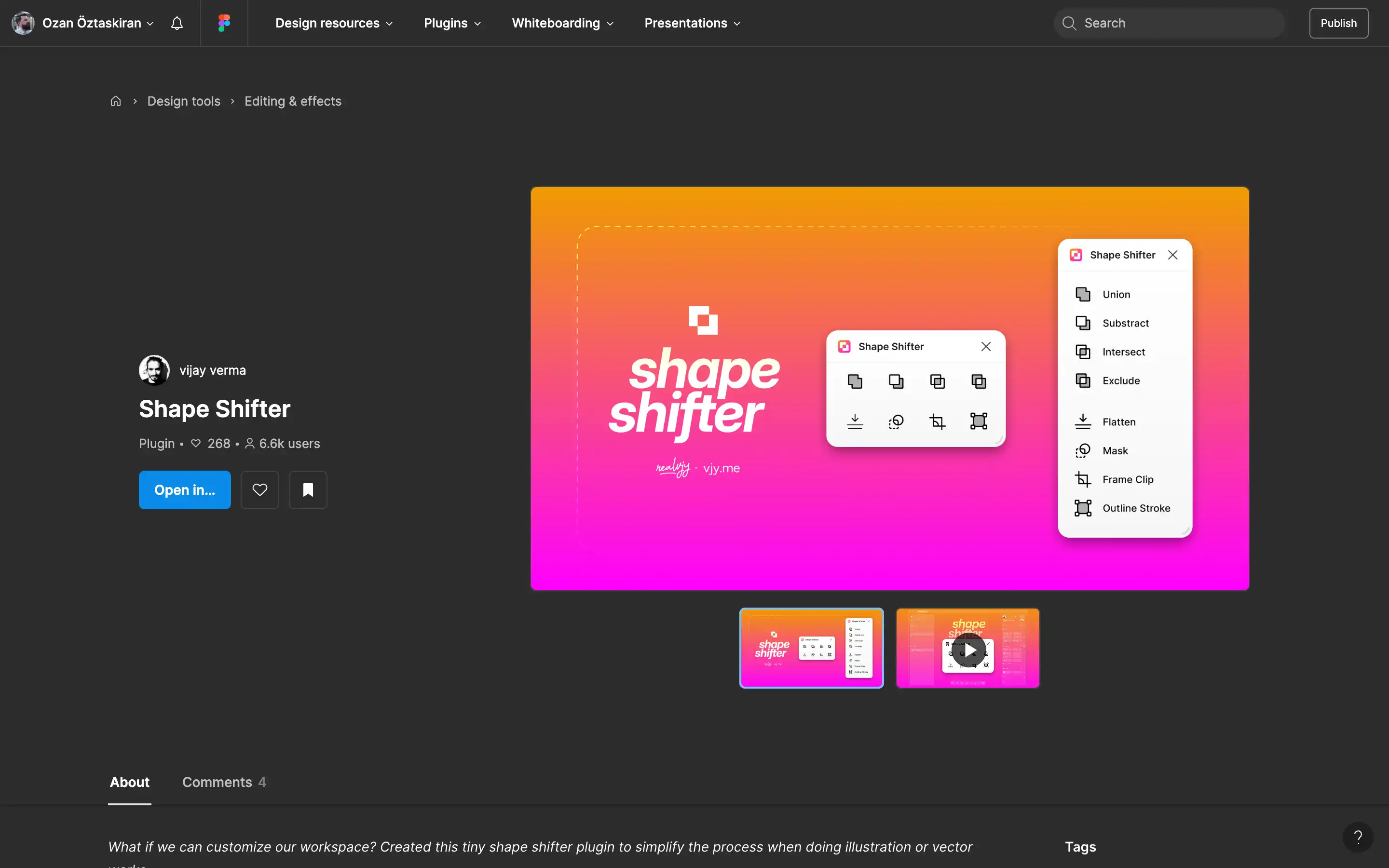 Shape Shifter plugin interface and options