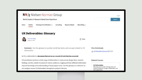 UX Deliverables: Glossary