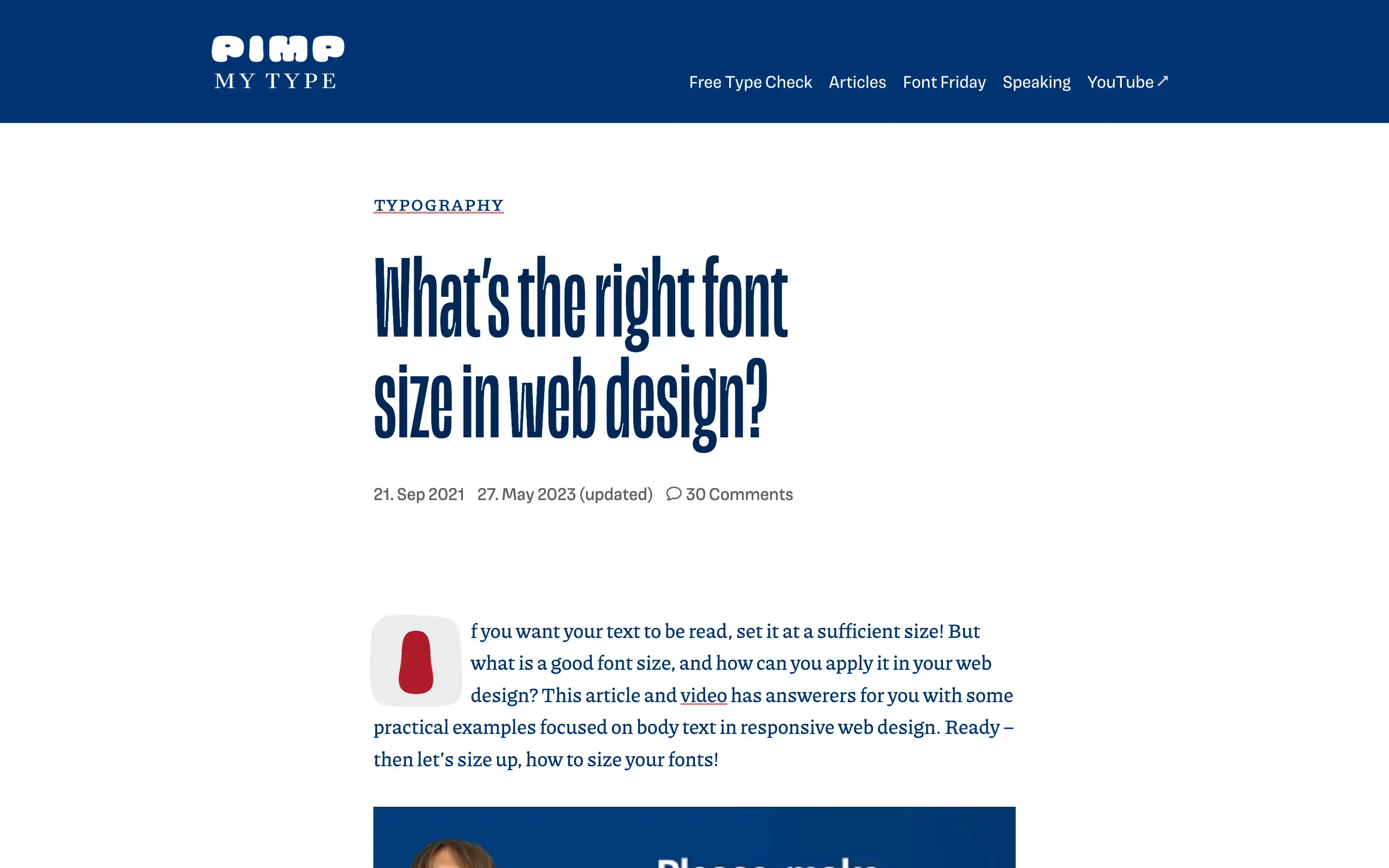 Optimal font size for effective web design