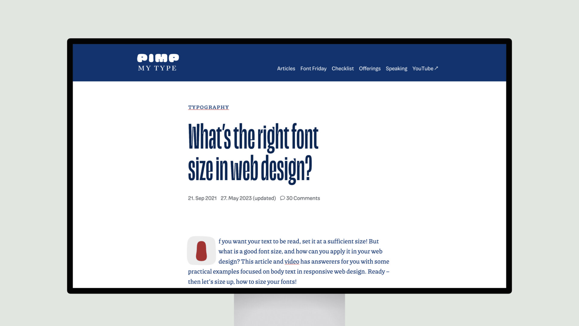 What’s the right font size in web design?