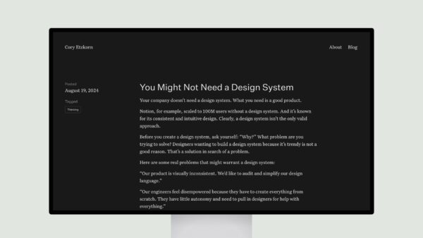 You Might Not Need a Design System