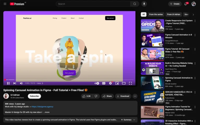 Spinning Carousel Animation in Figma – Full Tutorial + Free Files