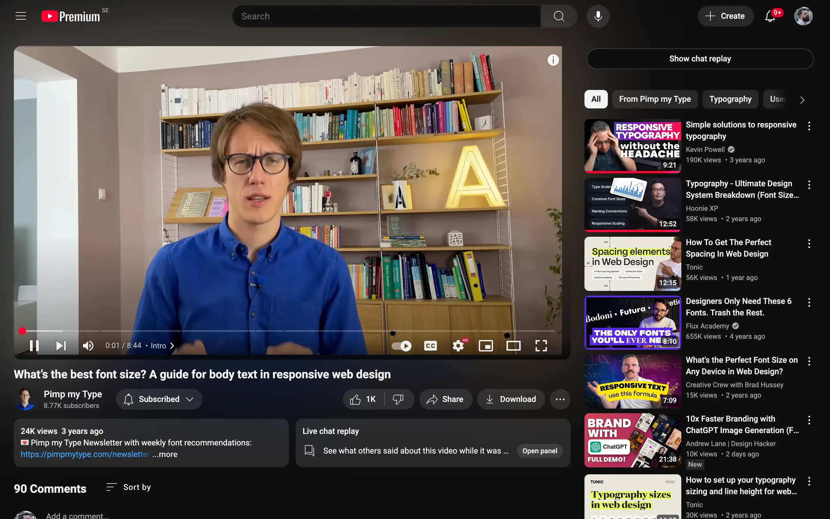 Video about font size in responsive web design.