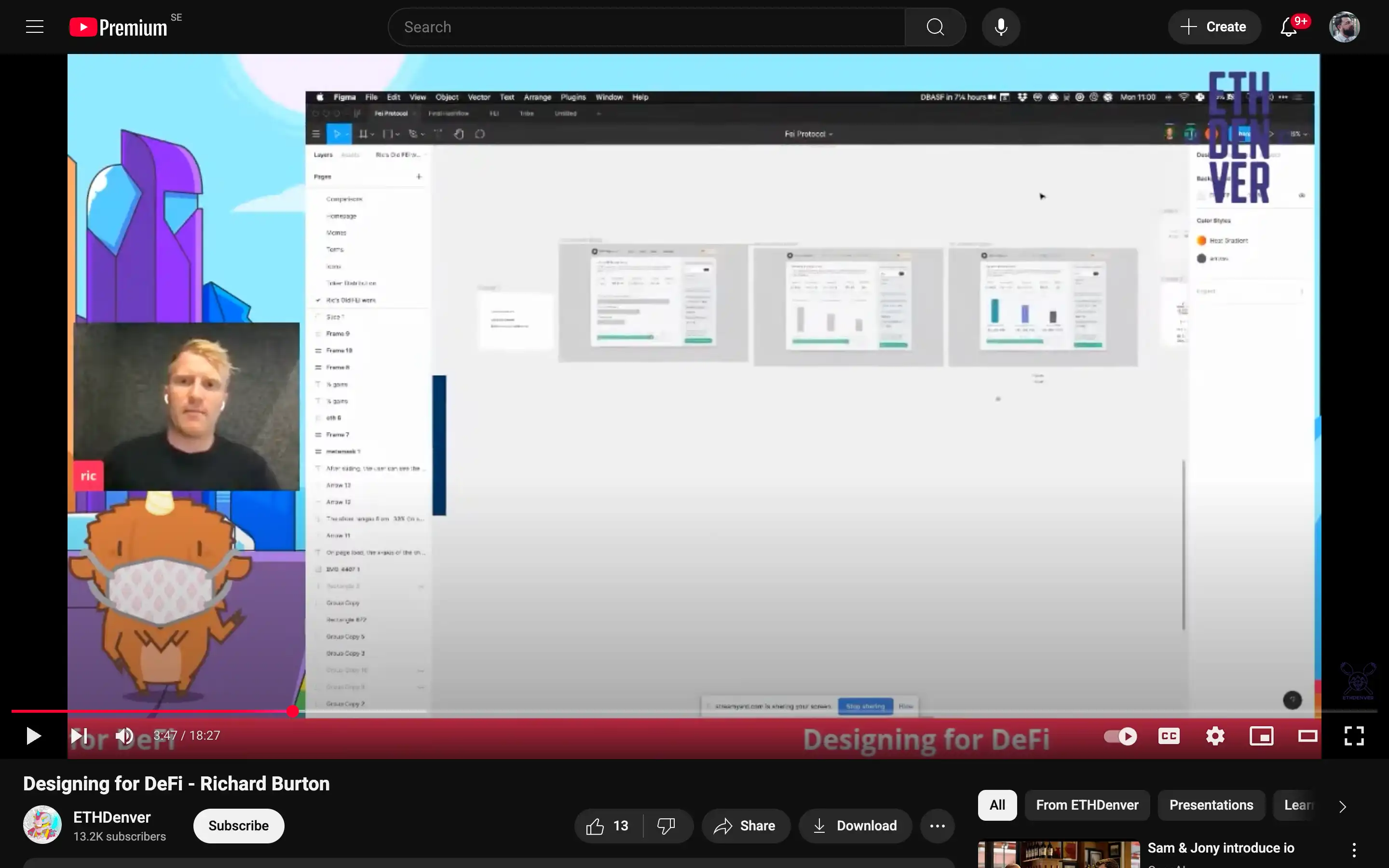 Video thumbnail: Designing for DeFi presentation interface.